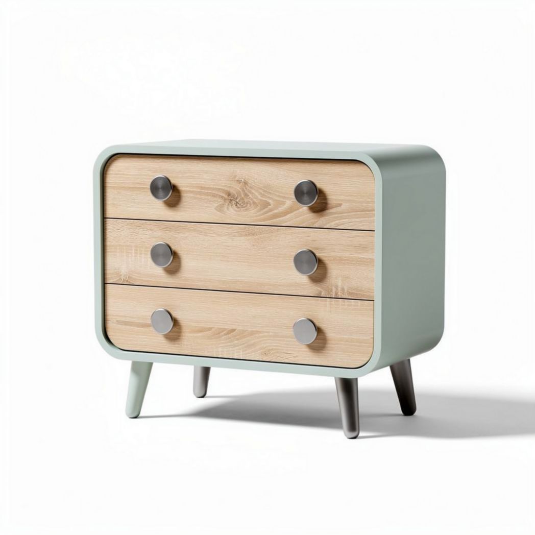 Comò in legno con tre cassetti per camera da letto – 60 x 40 x 45 cm
