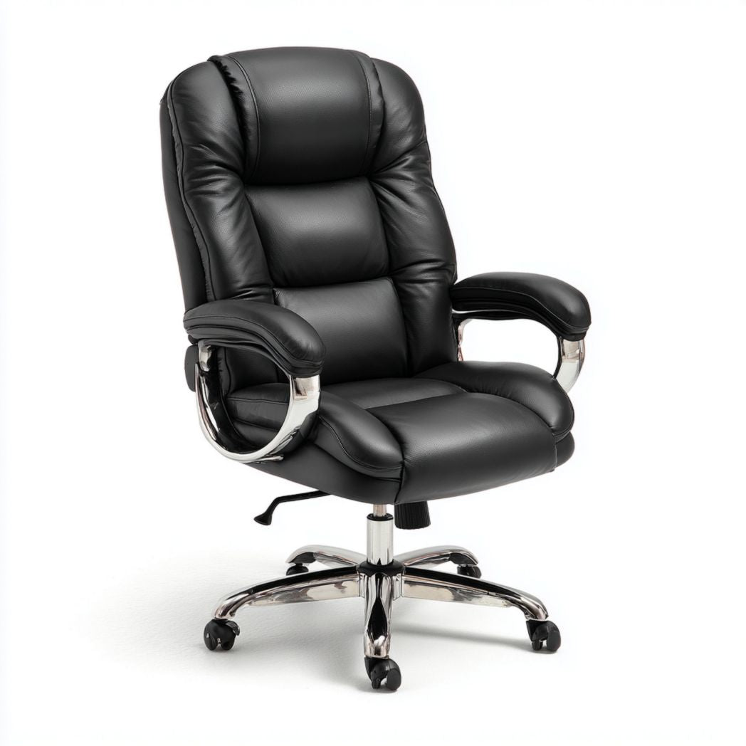 Poltrona da ufficio girevole in pelle sintetica per utilizzo professionale – 80 x 70 x 120 cm