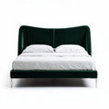 Letto matrimoniale in tessuto vellutato per camera da letto – 200 x 160 x 100 cm