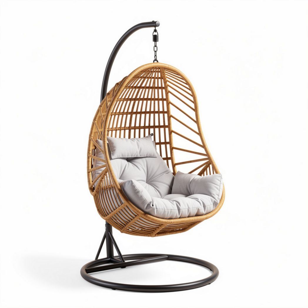Poltrona a dondolo in rattan per esterni – 100 x 80 x 120 cm