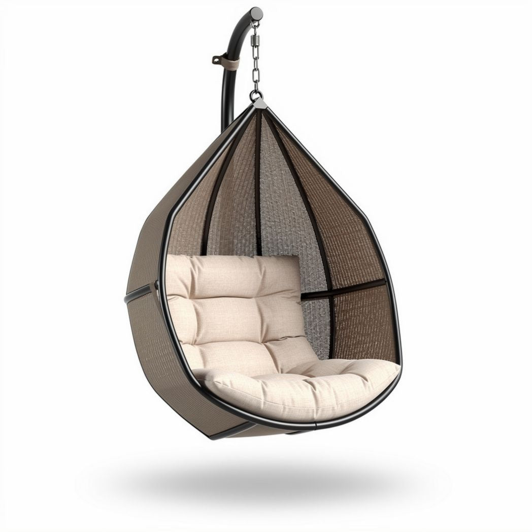 Poltrona sospesa in rattan per giardino – 90 x 80 x 120 cm